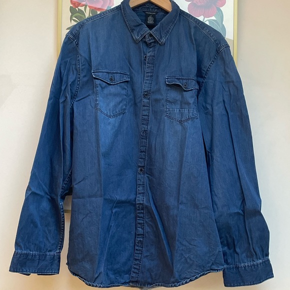 Dark Denim Calvin Klein Button Down - Picture 1 of 2